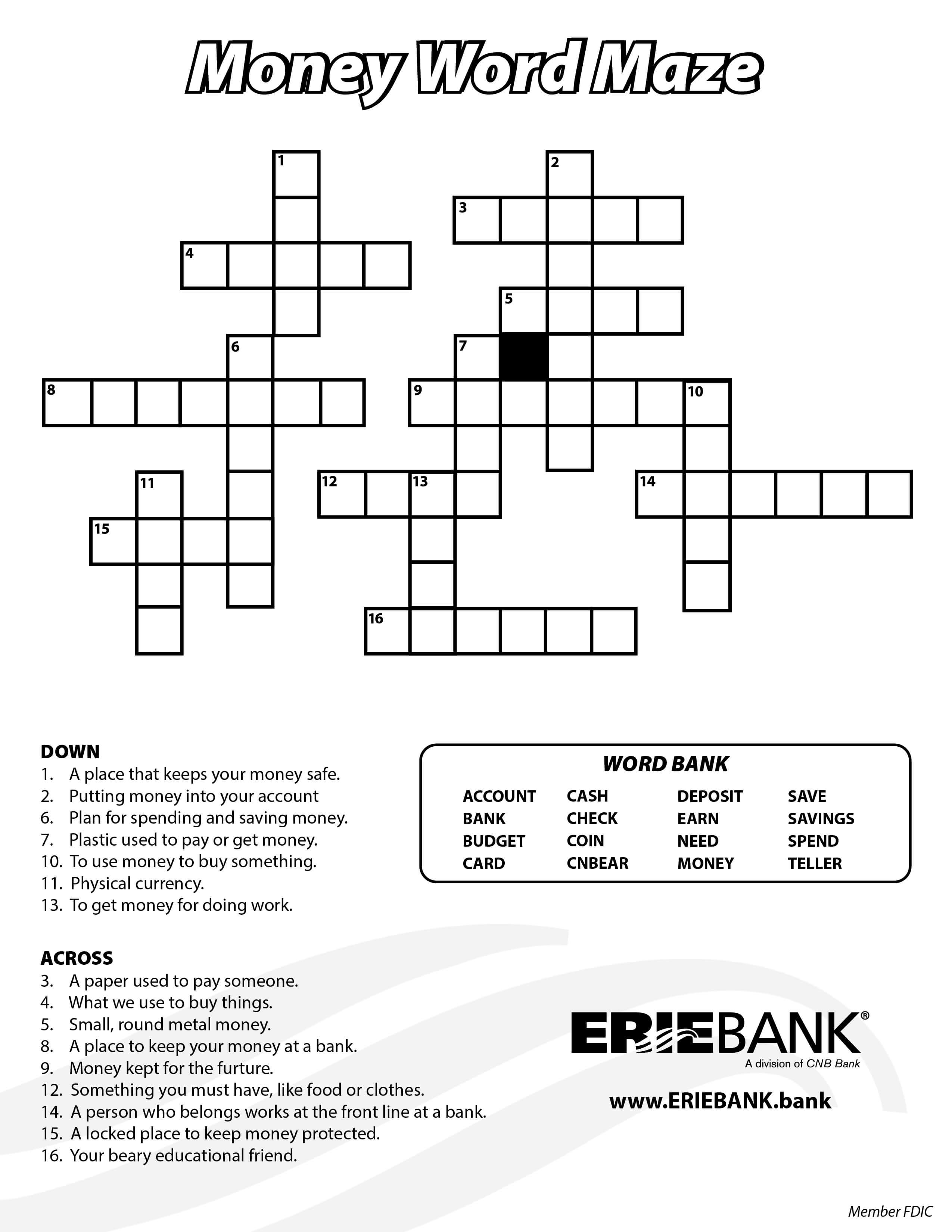 Money Word Maze