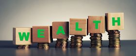 Wealth on blocks on coins